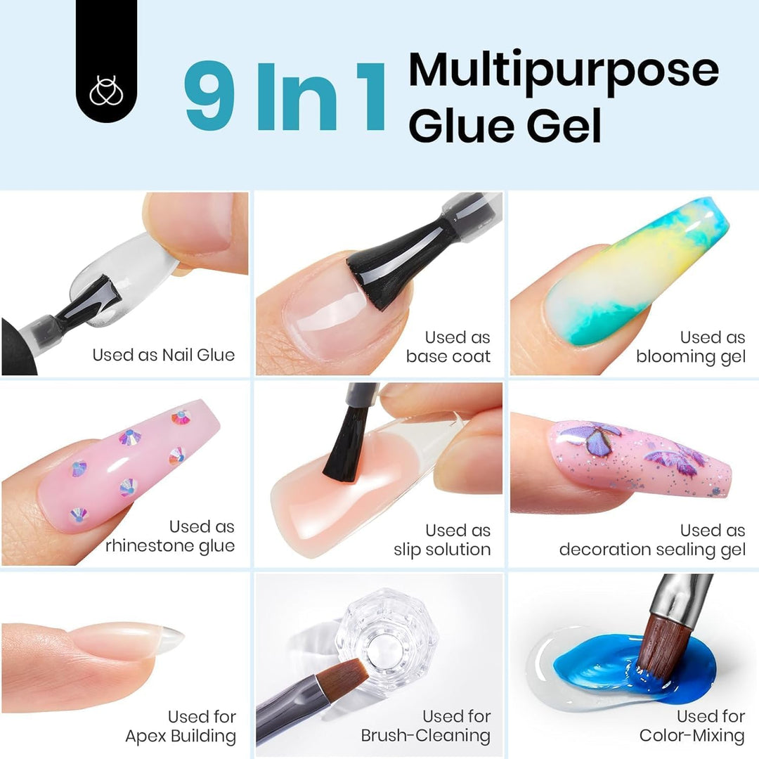 beetles Gel Polish Nail Glue And No Wipe Top Coat Kit, 15 ml, 2 Count