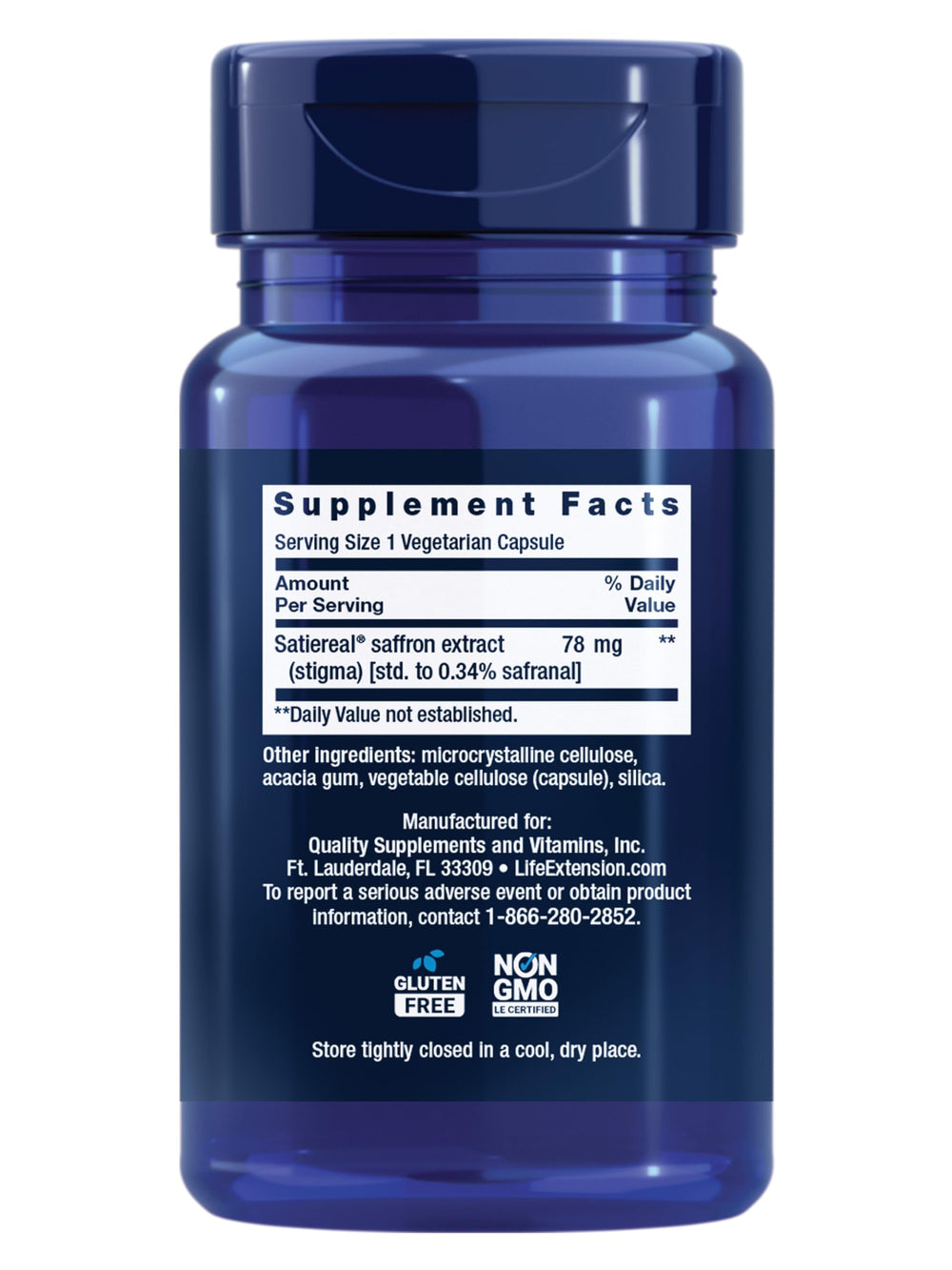 Life Extension Optimized Saffron, 60 Count