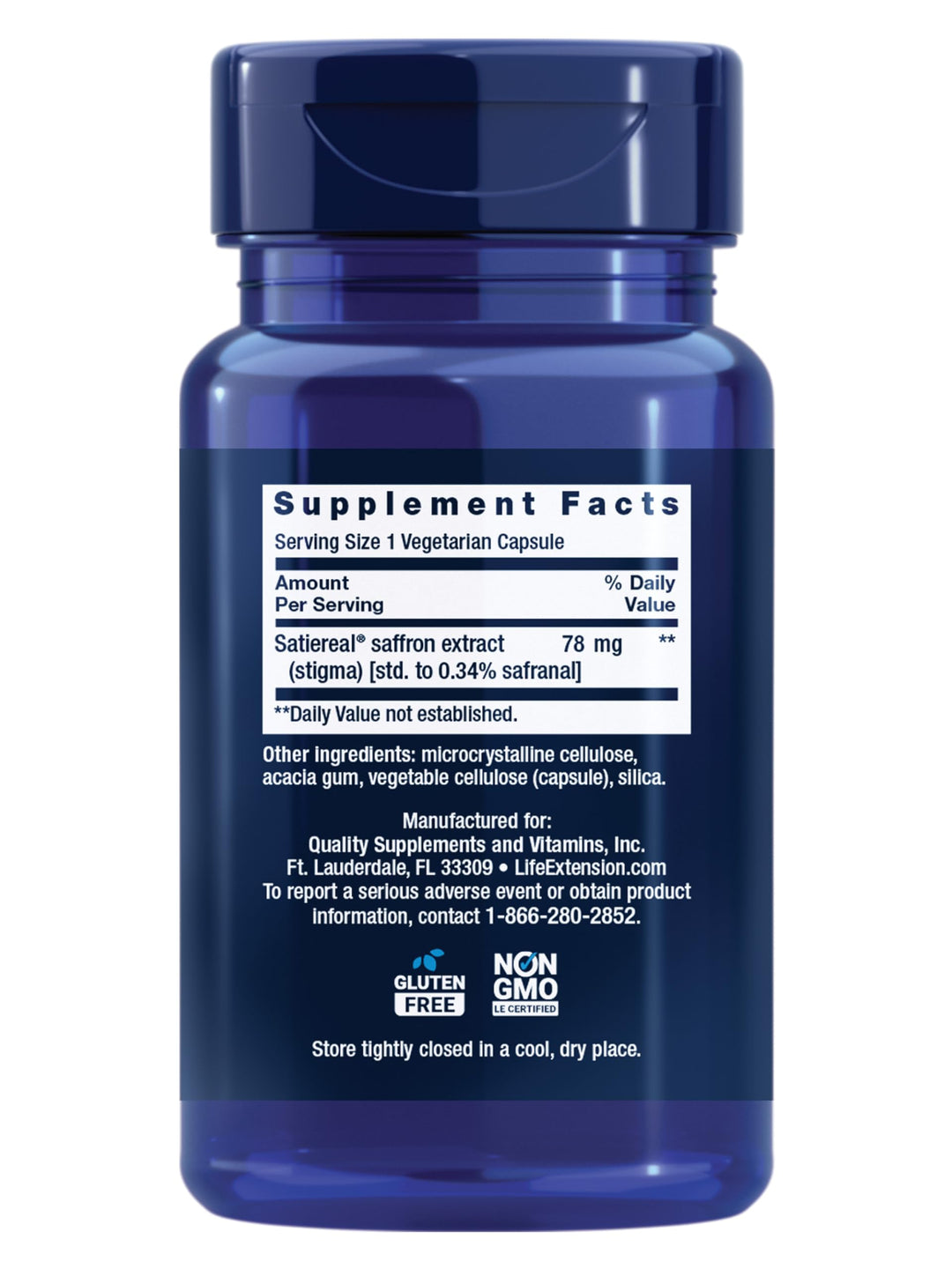Life Extension Optimized Saffron, 60 Count