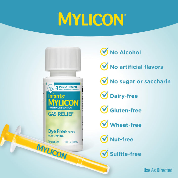 MYLICON Gas Relief Drops, Dye Free, 1 fl oz