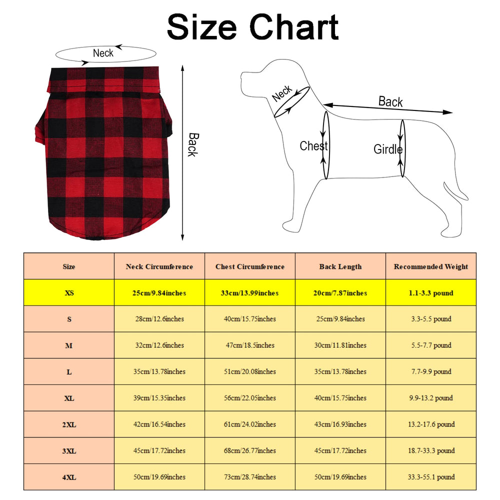 Tongcloud Plaid Dog and Cat Shirt, 3 Count