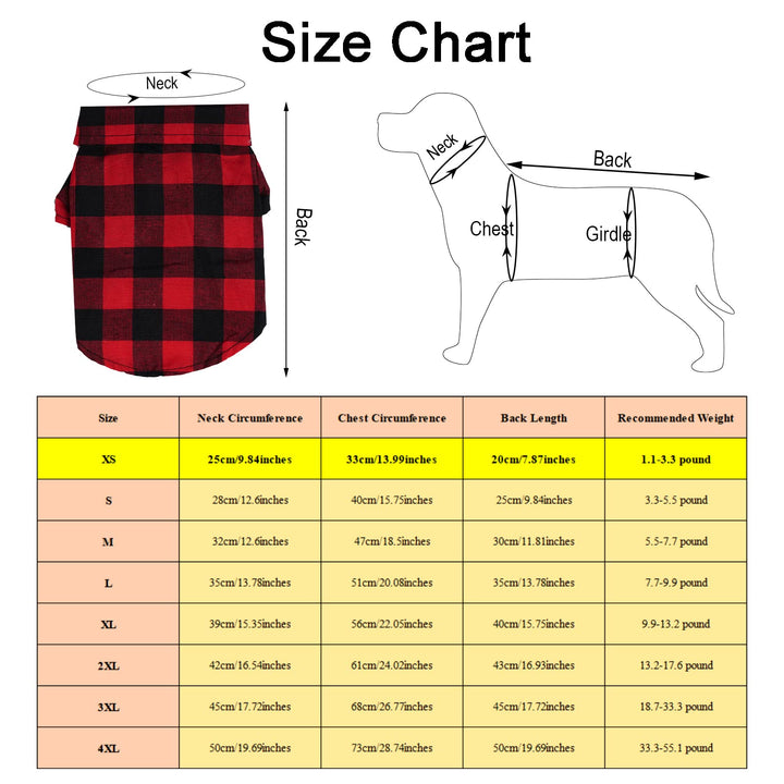 Tongcloud Plaid Dog and Cat Shirt, 3 Count
