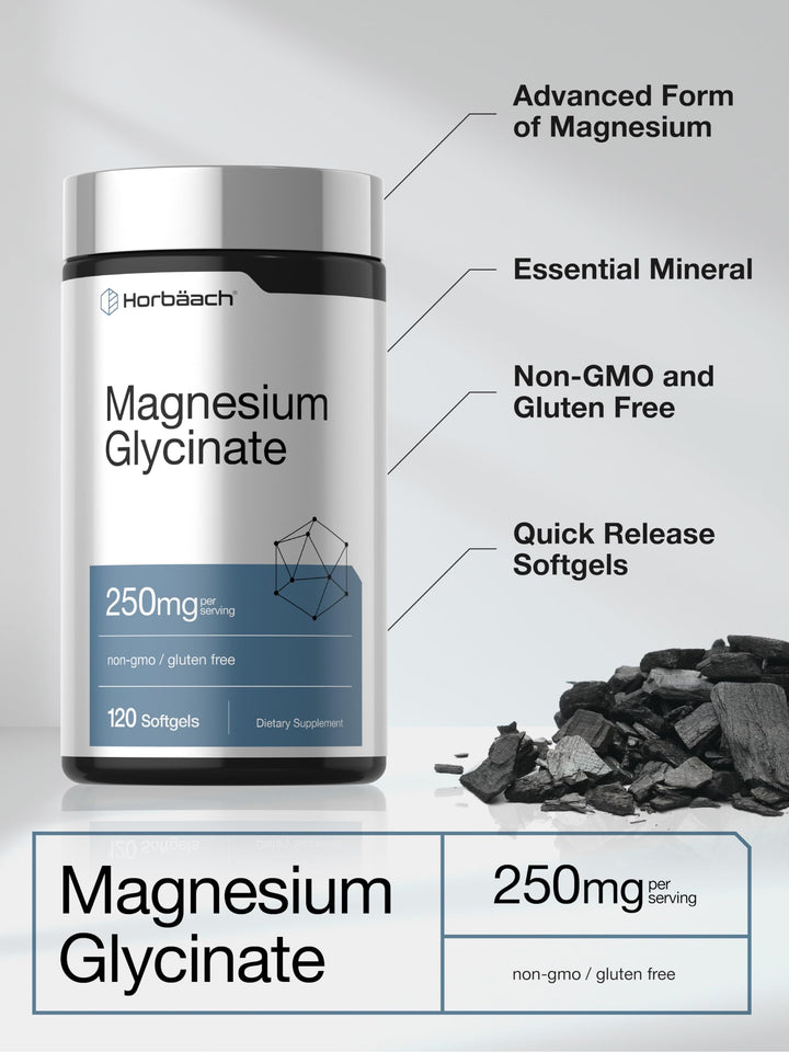 Horbäach Magnesium Ycinate 250 mg, 120 Count