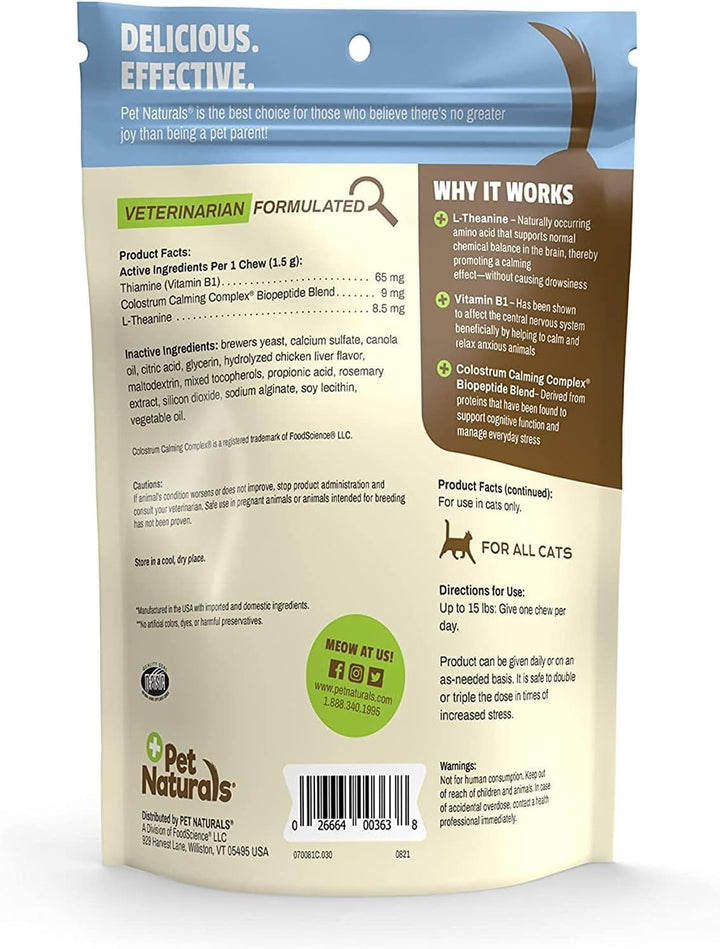 Pet Naturals Calming Chew For Cats, 30 Count