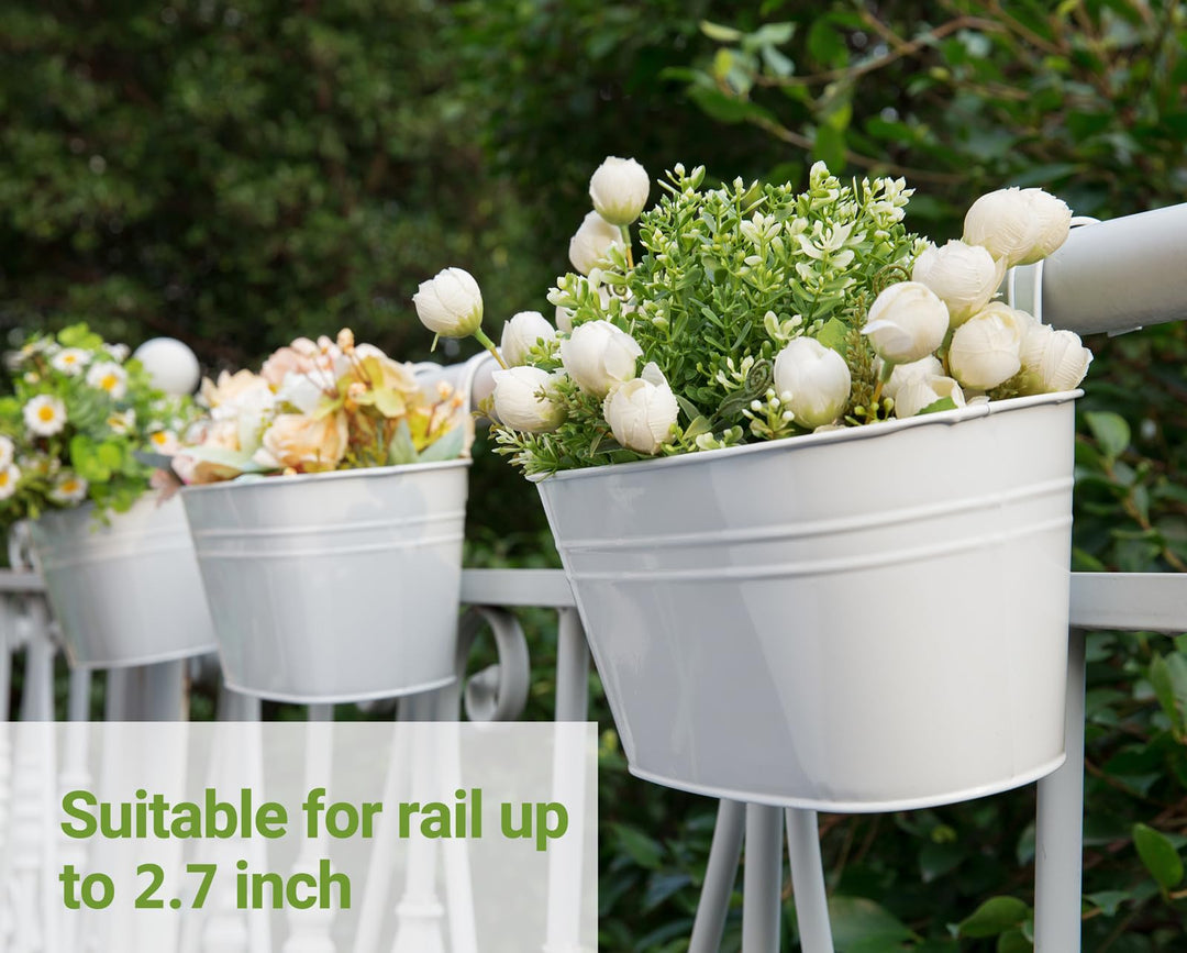Dahey Hanging Flower Pots, White, 3 Count