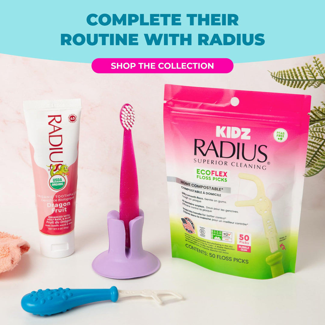 RADIUS Tiny Totz Toothbrush, Pink Sparkle, 1 Count