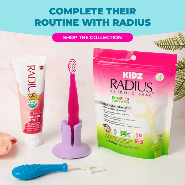 RADIUS Tiny Totz Toothbrush, Pink Sparkle, 1 Count