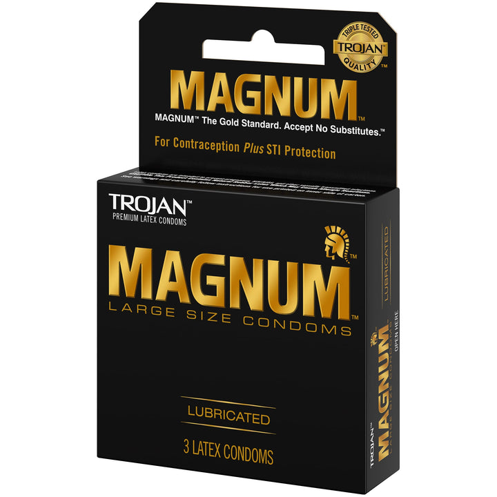 TROJAN Magnum Large Sized Lubricated Condoms, 3 Count