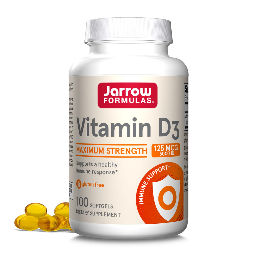 Jarrow Formulas Vitamin D3, 125 mcg (5,000 IU), 100 Count