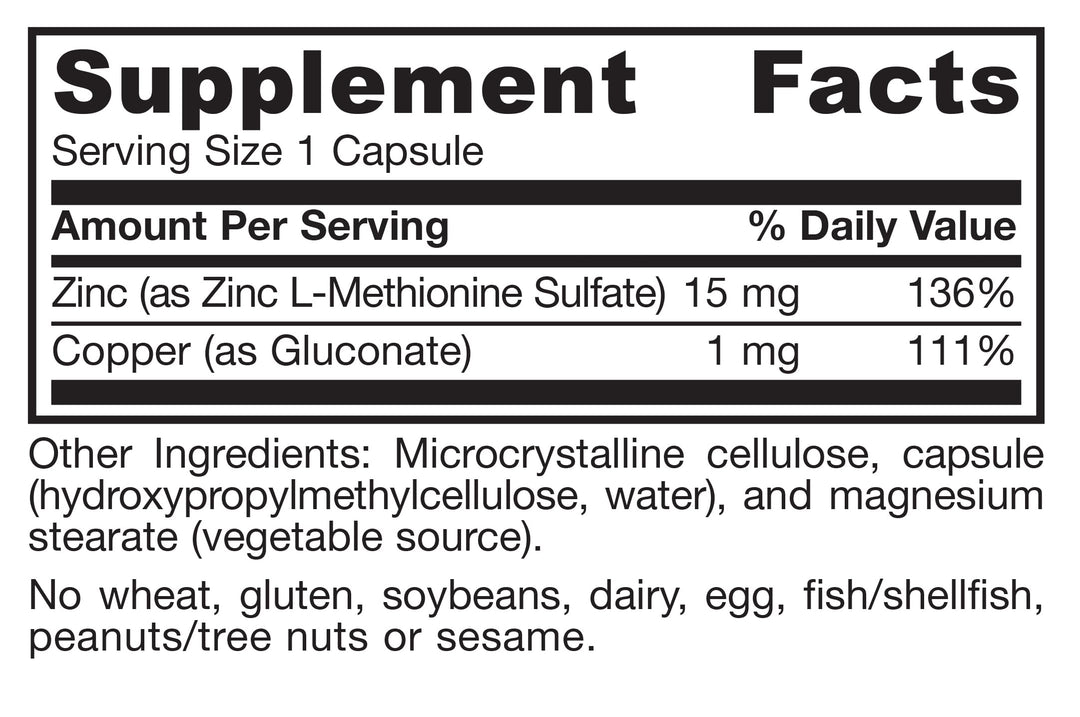Jarrow Formulas Zinc Balance, 15 mg, 100 Count