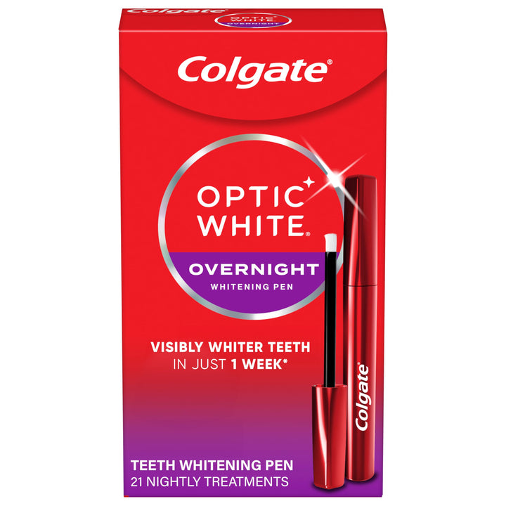 Colgate Optic White Overnight Teeth Whitening Pen, 35 Count, 0.08 fl oz