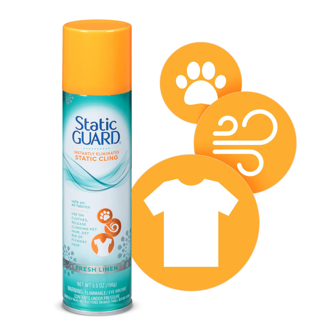 Static Guard Fabric Spray, Fresh Linen, 5.5 oz