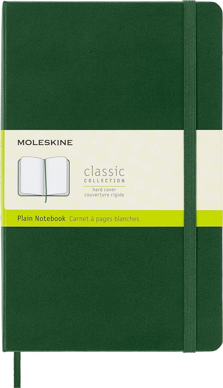 Moleskine Classic Plain Paper Notebook, Myrtle Green, Large