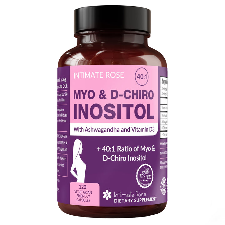 Intimate Rose Myo-Inositol & D-Chiro Inositol Supplement, Vitamin D3 + Ashwagandha