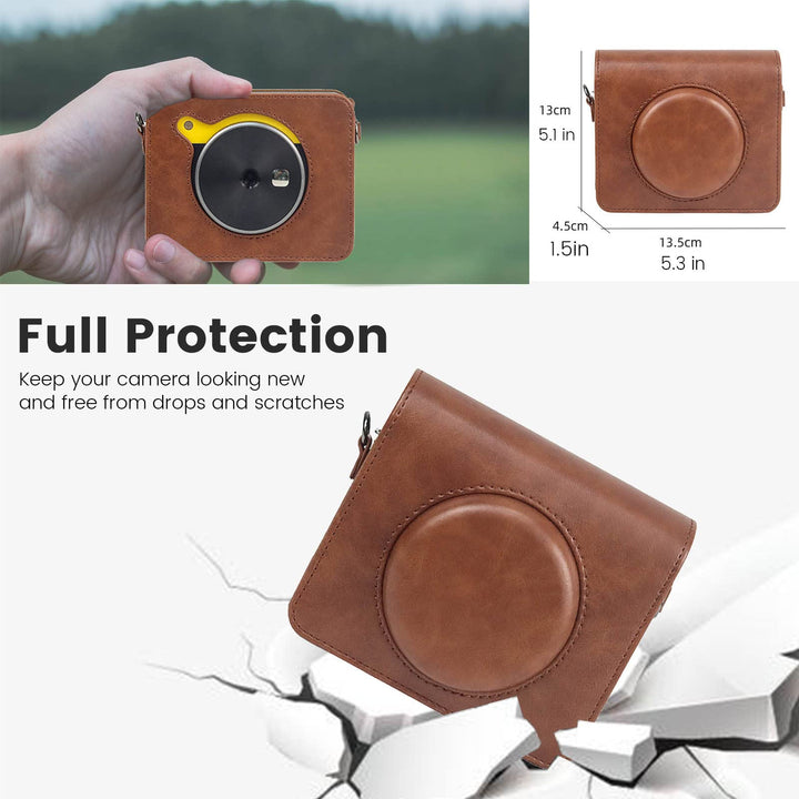 JINSERTA Protective Case For Kodak Mini Shot 3 Retro Instant Camera And Photo Printer, PU Leather