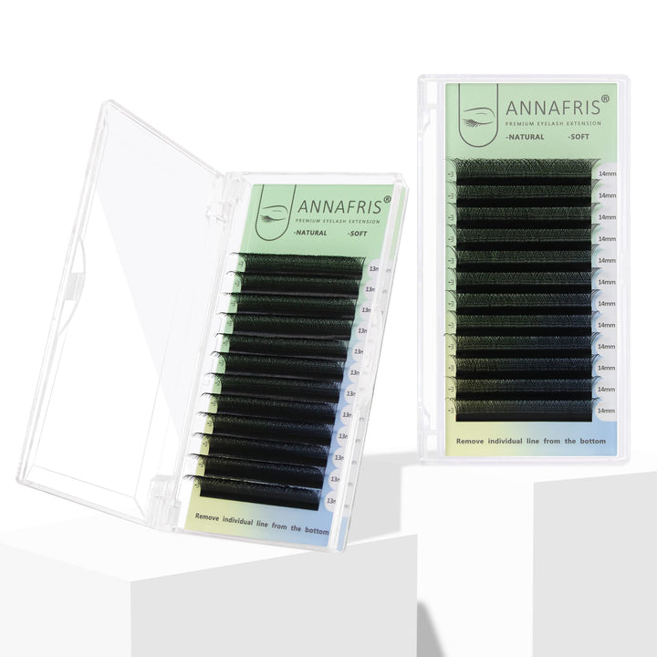 ANNAFRIS 3D Premade Fan W Shape Clover Eyelash Extensions, 0.07 D, 8-12mm Mix