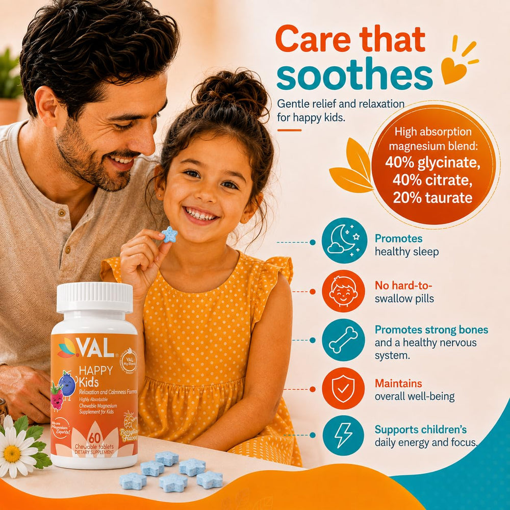 VAL Magnesium for Kids Chewable Tablets, 60 Count