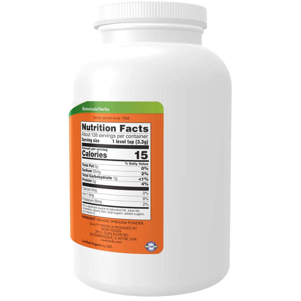 NOW Organic Spirulina Powder, 1 lb