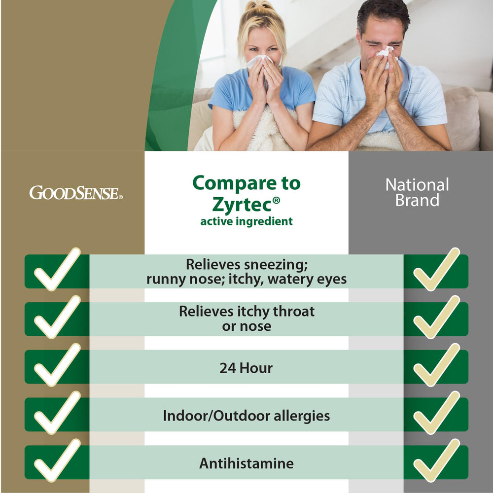 Good Sense All Day Allergy Cetirizine Hydrochloride Tablets, 10 mg, 365 Count