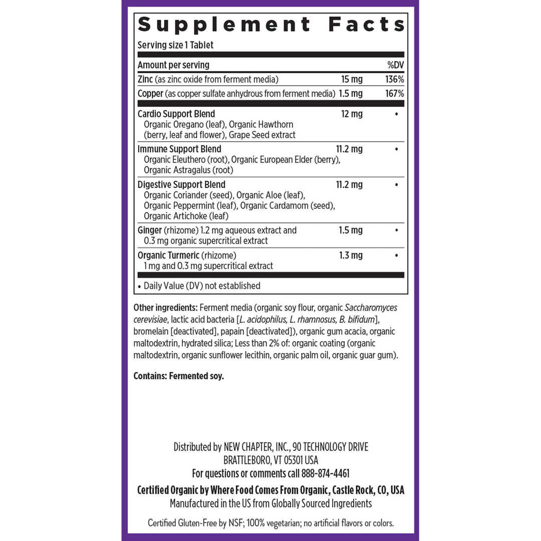 New Chapter Fermented Zinc Complex, 30 Count