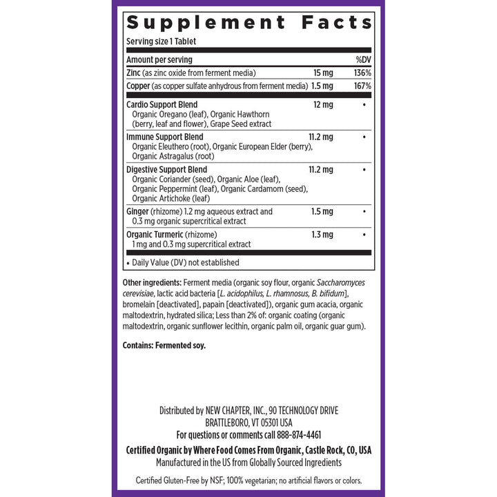 New Chapter Fermented Zinc Complex, 30 Count