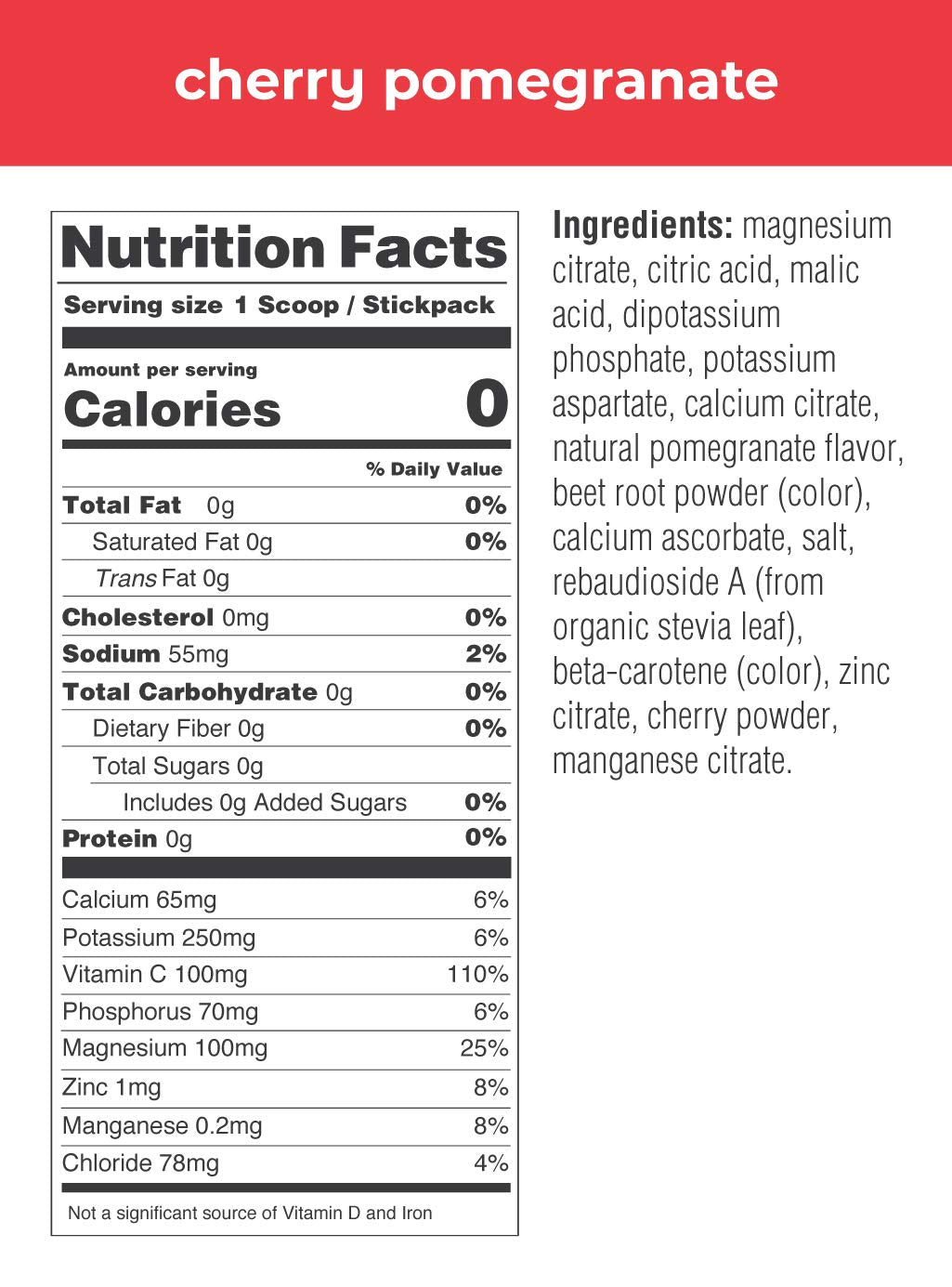Ultima Replenisher Electrolyte Drink Mix, Cherry Pomegranate, 20 Count