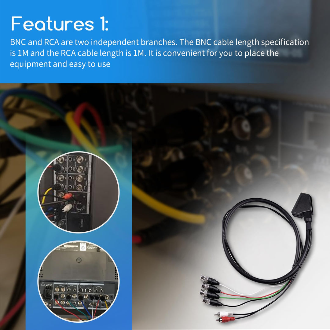 XTPTFABS Euro SCART to RGB BNC and RCA Adapter Cable