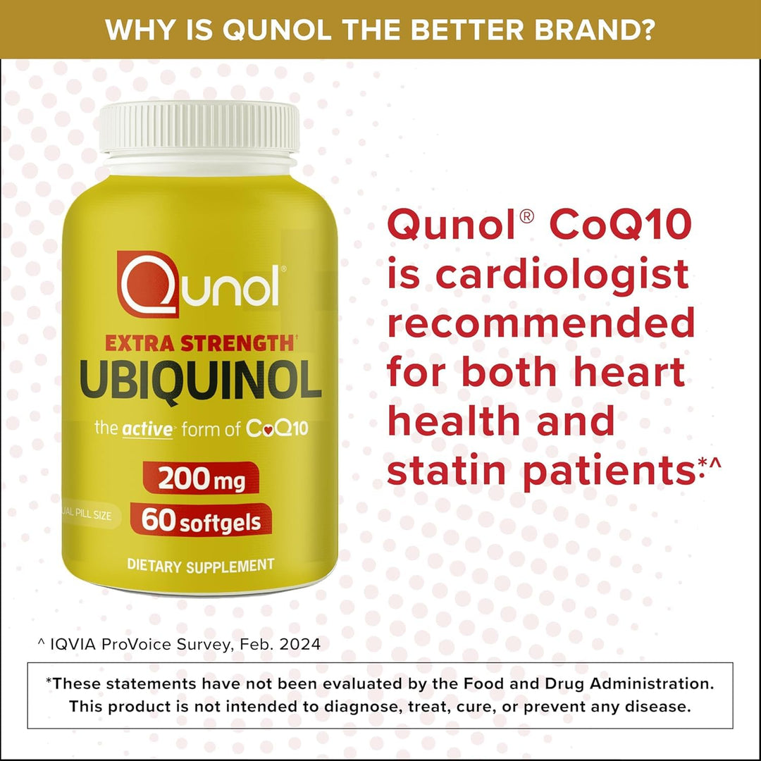 Qunol Ubiquinol CoQ10 Softgels, 200 mg, 60 Count