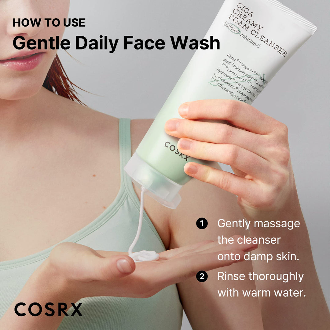 COSRX Pure Fit Cica Creamy Foam Mild Cleanser, 5.07 fl oz