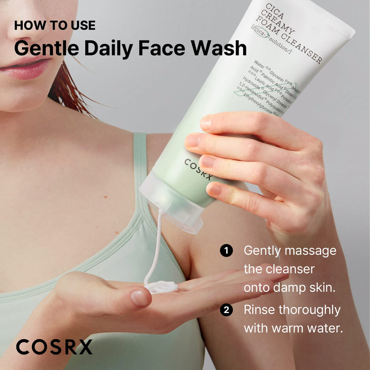 COSRX Pure Fit Cica Creamy Foam Mild Cleanser, 5.07 fl oz
