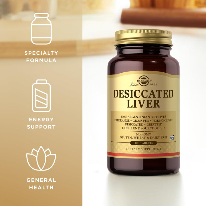 Solgar Desiccated Liver, 100 Count