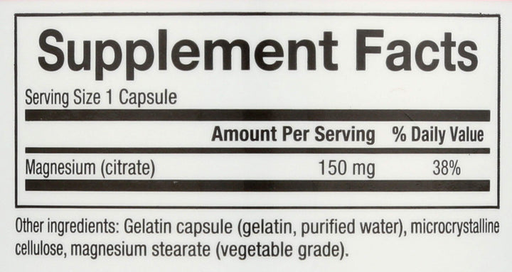 Natural Factors Magnesium Citrate 150 mg, 90 Count