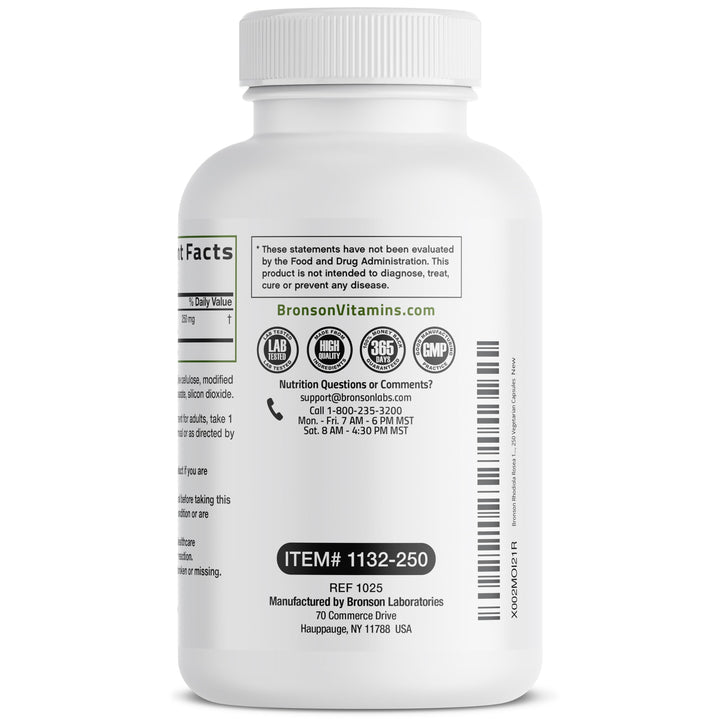 Bronson Rhodiola Rosea Capsules, 250 Count