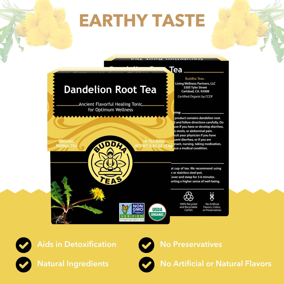 Buddha Teas Dandelion Root Tea, 18 Count