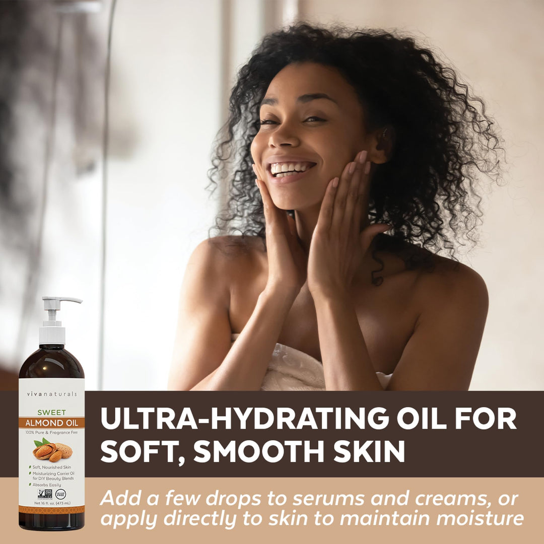 Viva Naturals Sweet Almond Oil, 16 fl oz