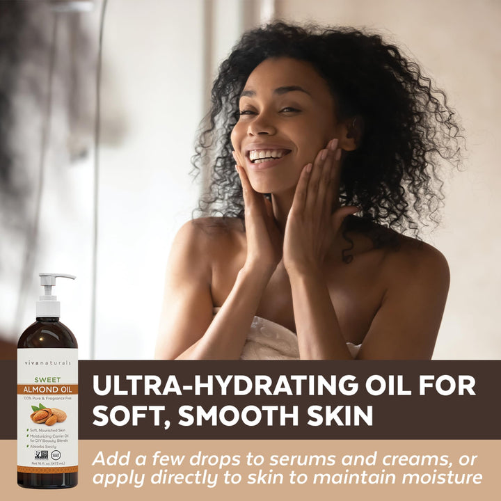 Viva Naturals Sweet Almond Oil, 16 fl oz