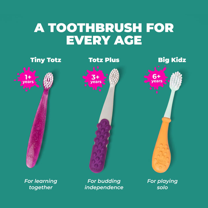 RADIUS Totz Plus Kids Toothbrush, Purple Grey, 1 Count