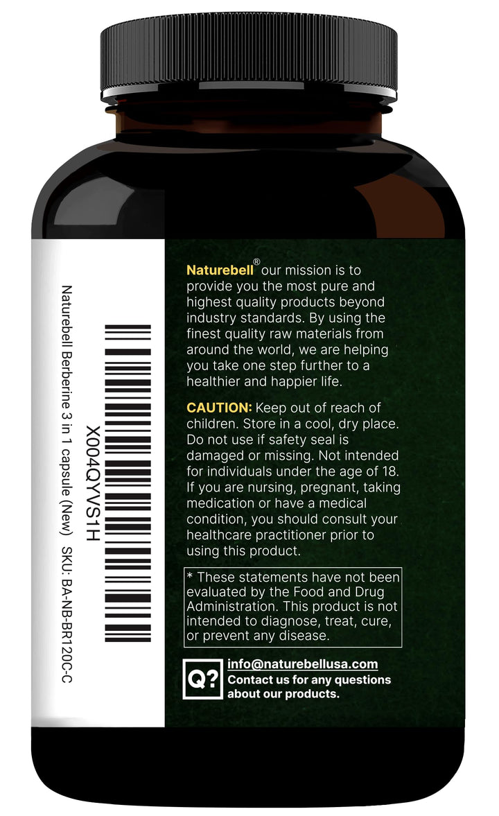 NatureBell Berberine Supplement with Ceylon Cinnamon and Turmeric Root, 1500 mg, 240 Count