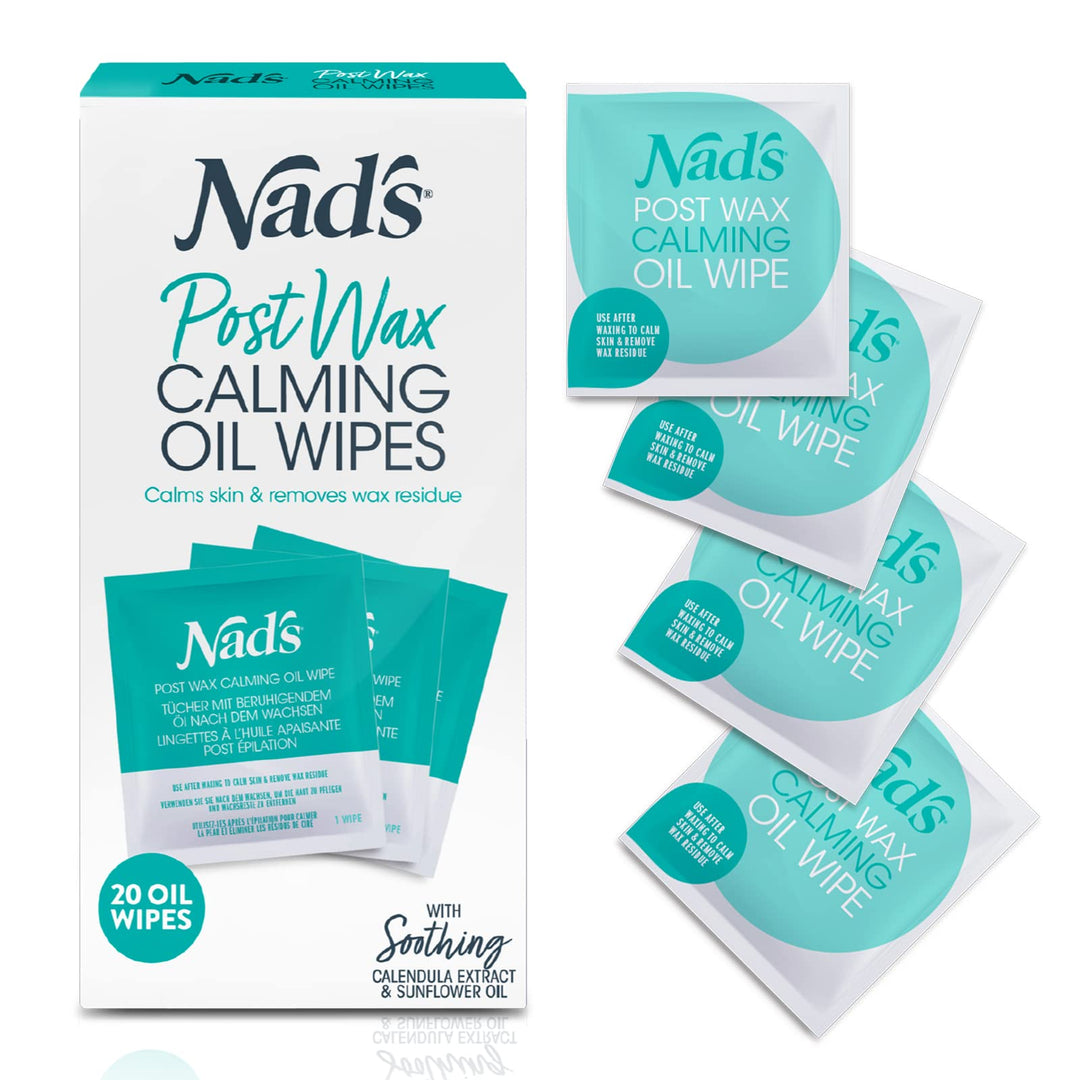 Nad's Post Wax Calming Oil Wipes, 20 Count