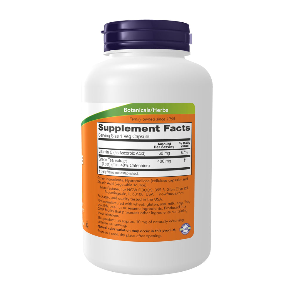 NOW Green Tea Extract 400 mg with Vitamin C, 250 Count