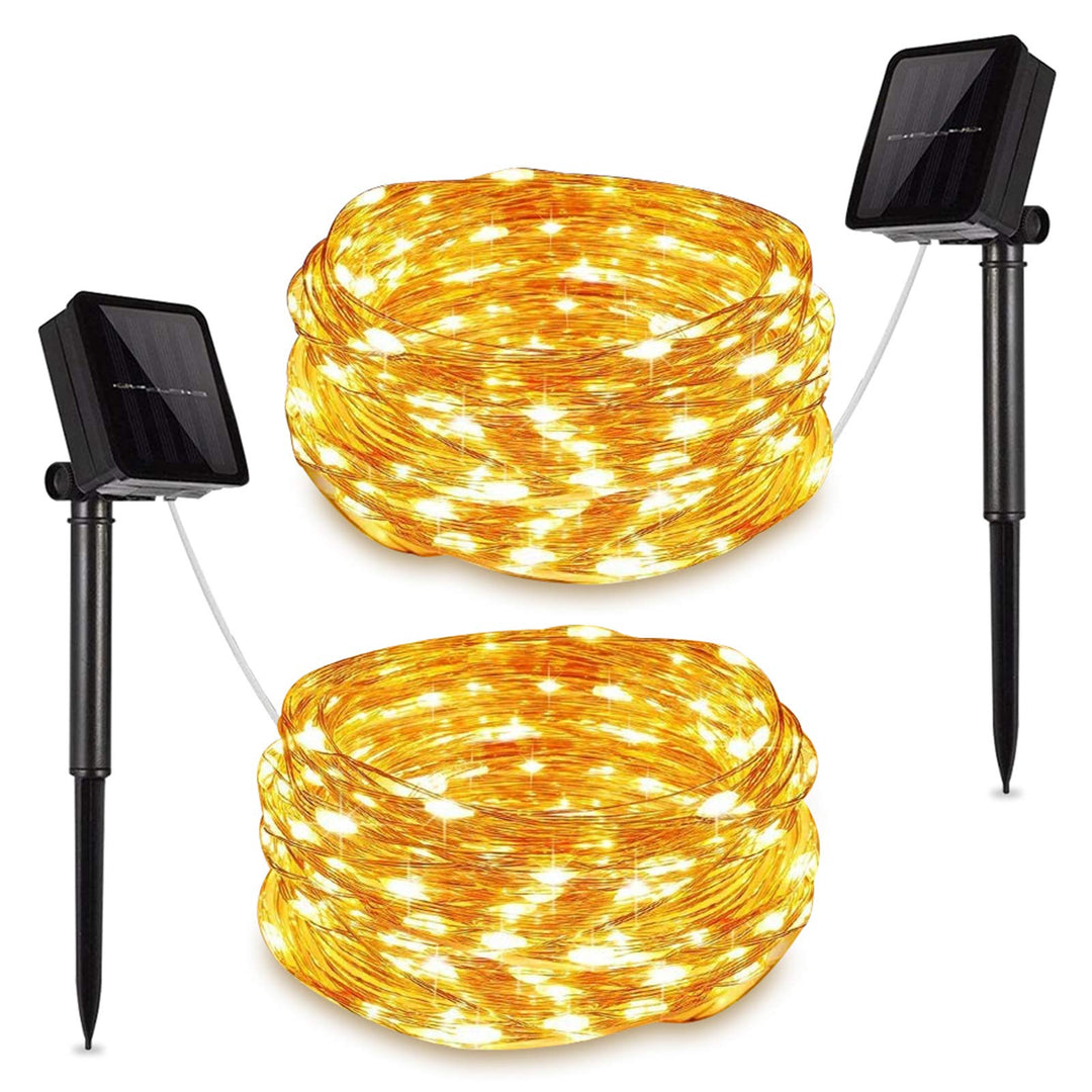 DANGZW Solar String Lights, Warm White, 2 Pack