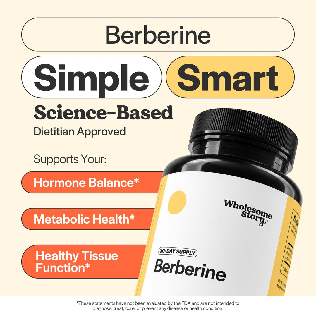 Wholesome Story Berberine HCl Capsules, 1500 mg, 90 Count