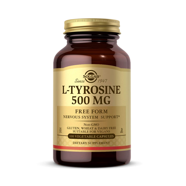 Solgar L-Tyrosine Vegetable Capsules, 500 mg, 100 Count