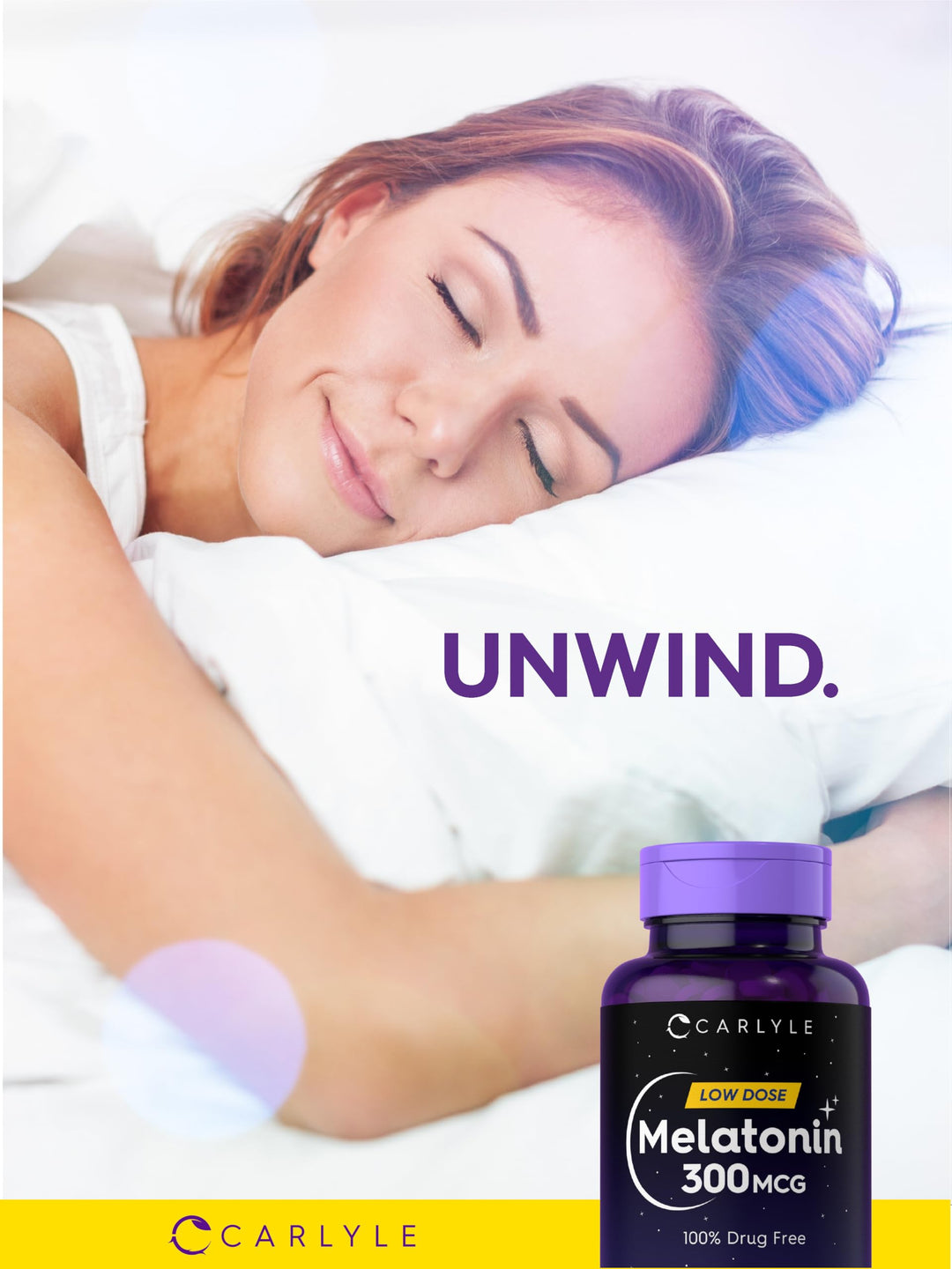 Carlyle Melatonin 300 mcg, Vegetarian, 365 Tablets