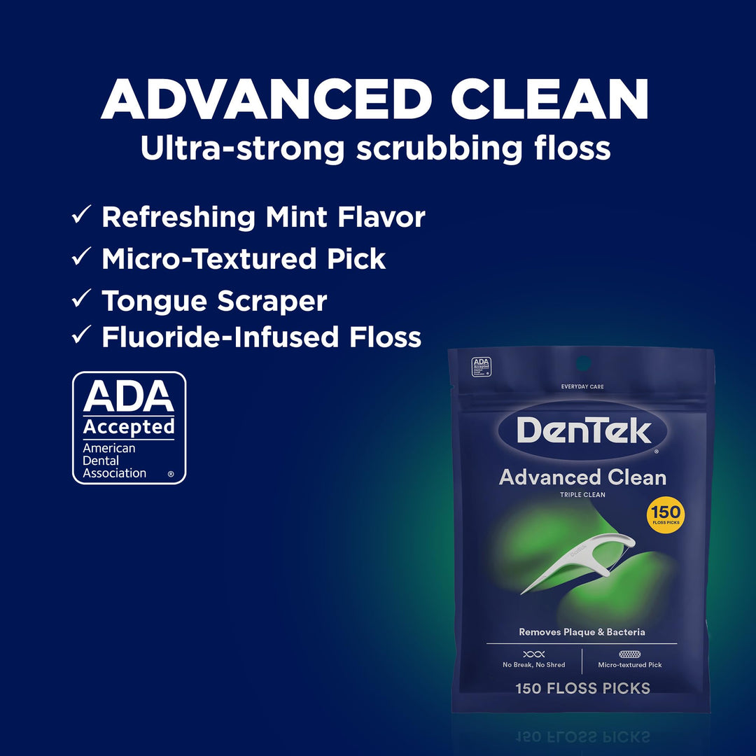 DenTek Floss Picks, Advanced Clean, 150 Count
