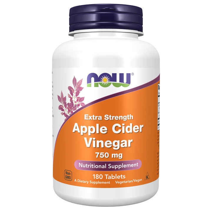 NOW Apple Cider Vinegar, 750 mg, 180 Count