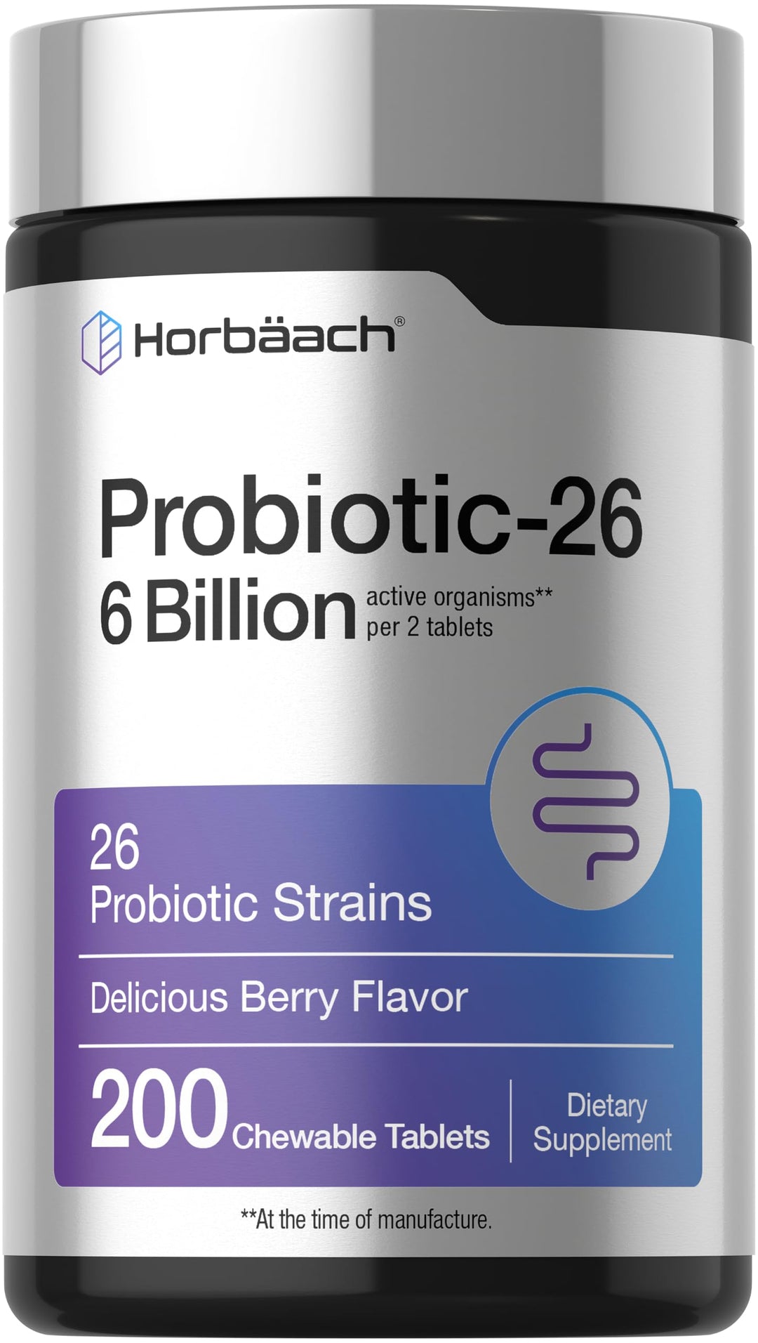 Horbäach Probiotics, Berry Flavor, 200 Count