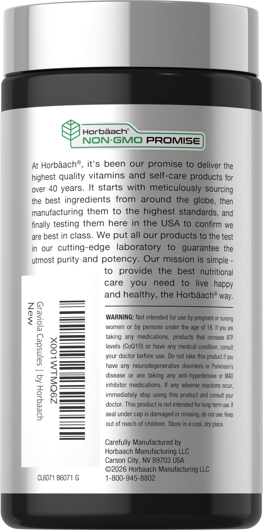 Horbäach Graviola Capsules, 120 Count