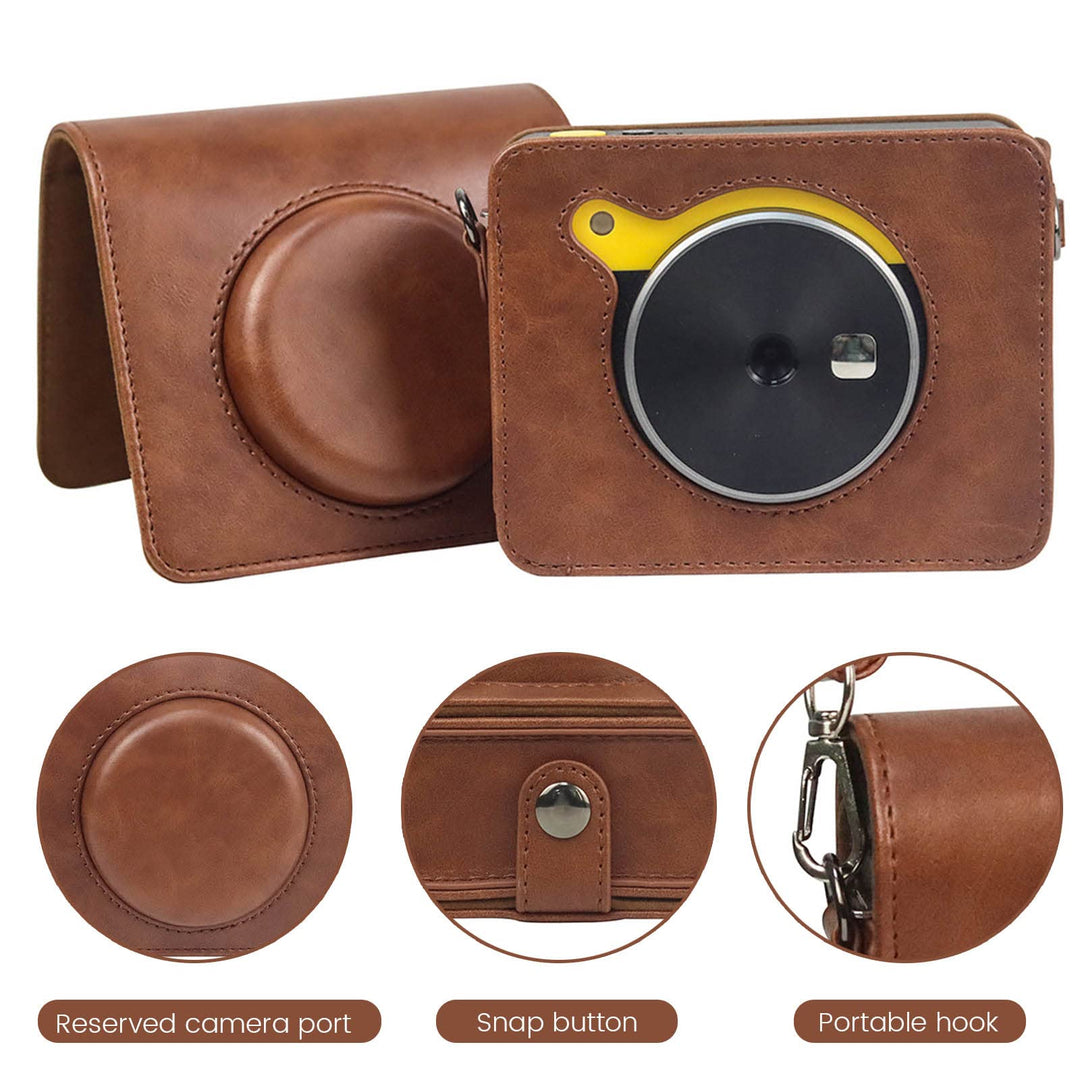 JINSERTA Protective Case For Kodak Mini Shot 3 Retro Instant Camera And Photo Printer, PU Leather