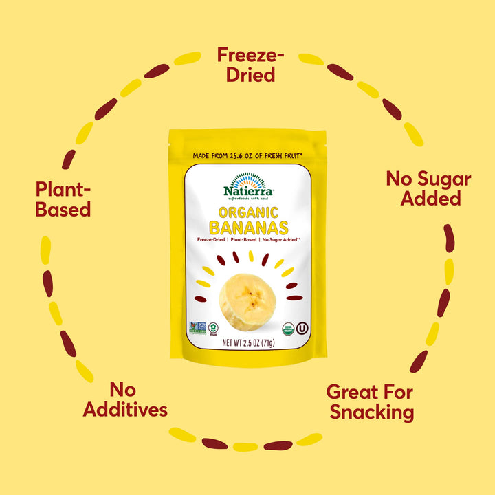 Natierra Organic Freeze-Dried Bananas, 2.5 oz